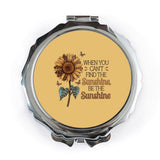 Sunflower Pocket Mirror, Be The Sunshine, Cute Butterflies, Motivational Pocket Mirror, Flower Power Mirror, Handbag Essentials - Tawshia