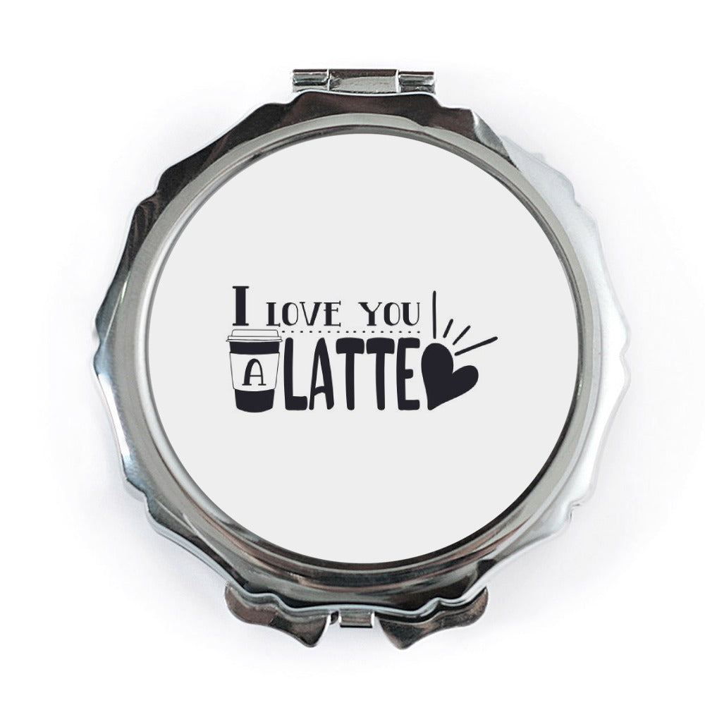 I Love You Latte Pocket Mirror, Coffee Lover Gift, Cute Compact Mirror, Personalized Mirror, Bridesmaid Gift, Gift for Her - Tawshia