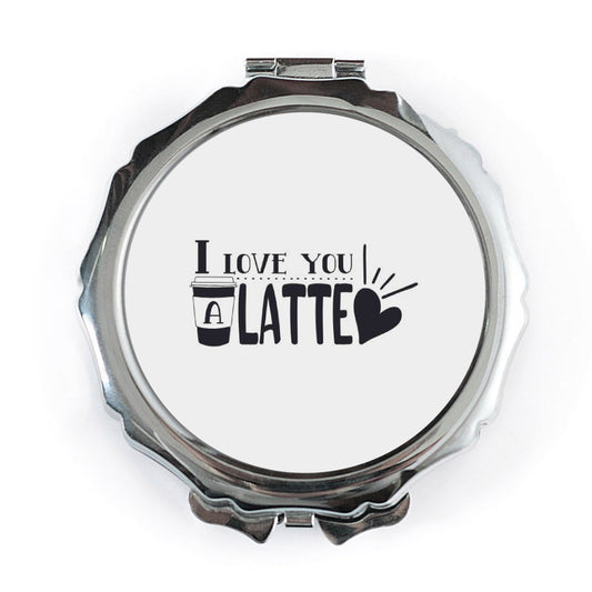 I Love You Latte Pocket Mirror, Coffee Lover Gift, Cute Compact Mirror, Personalized Mirror, Bridesmaid Gift, Gift for Her - Tawshia