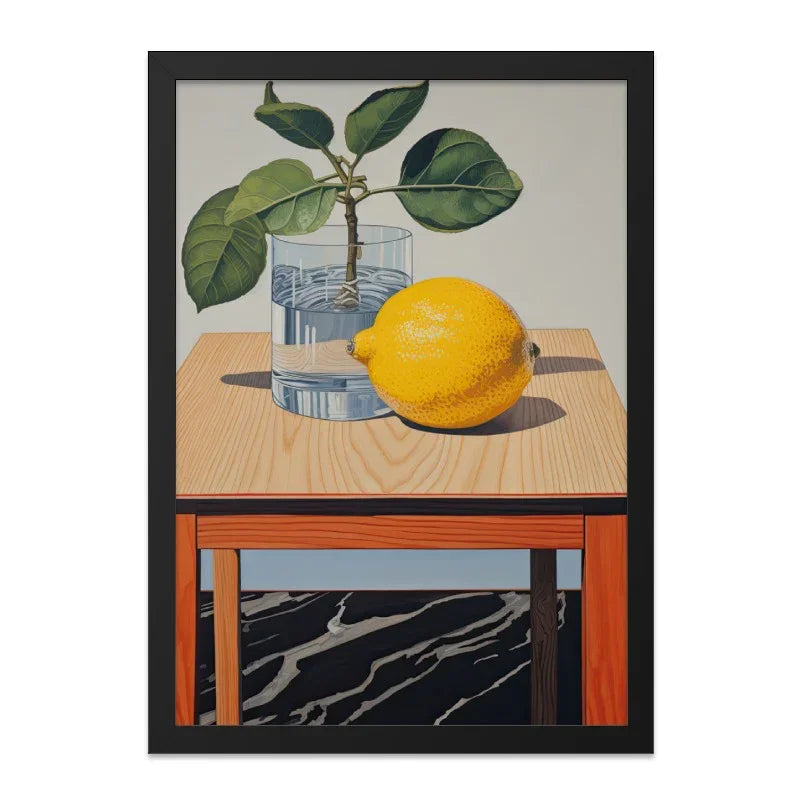 Lemon Still Life Wall Art, Botanical Print, Kitchen Decor, Fruit Art, Modern Wall Decor, Minimalist Artwork, Lemon Print, Lemon Decor - Tawshia
