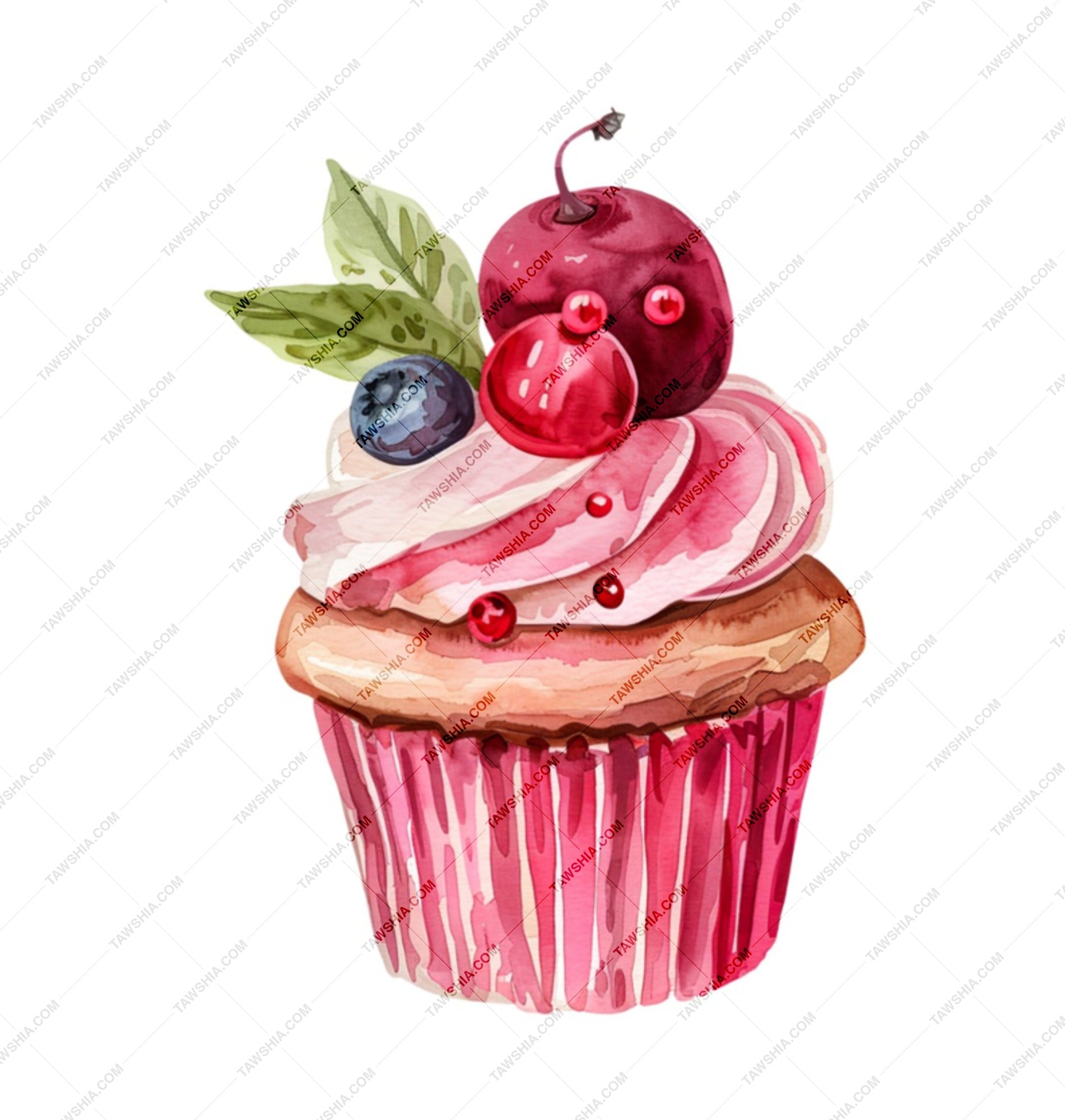Watercolor Cupcake Mug, Dessert Mug, Sweet Treat Gift, Unique Mug, Birthday Gift Idea, Coffee Lover Gift, Pastry Mug, Foodie Present - Tawshia