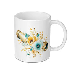 Floral Telescope Mug, Watercolor Flower Mug, Space Lover Gift, Unique Celestial Mug, Astronomy Gift Idea, Coffee Mug, Tea Cup - Tawshia