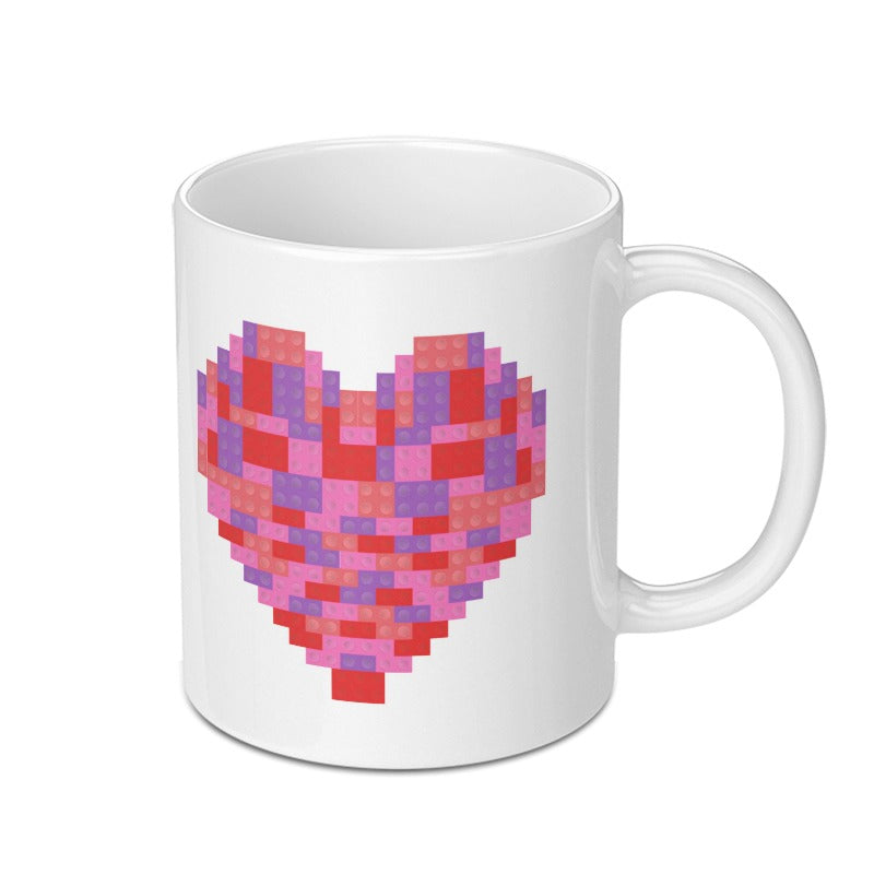 Colorful Pixel Heart Design Mug product