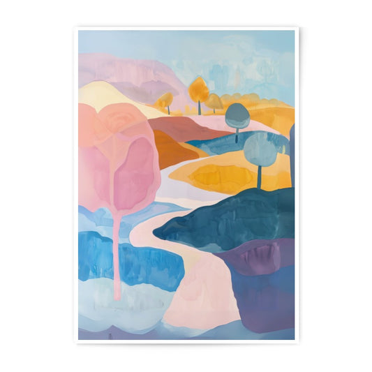 Abstract Landscape Photographic Print, Pastel Colors Art Print, Modern Wall Decor, River Scenery Picture, Home Decor Artwork - Tawshia