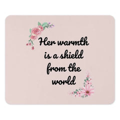 Floral Warmth Mouse Pad, Mother's Day Gift, Inspirational Quote, Desk Decor, Office Gift, Pink Flowers Mousepad - Tawshia