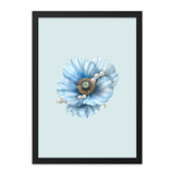 Blue Poppy Wall Art, Floral Pearl Decor, Botanical Print, Elegant Home Decor, Feminine Wall Hanging, Modern Art Print, Nature Inspired Art - Tawshia
