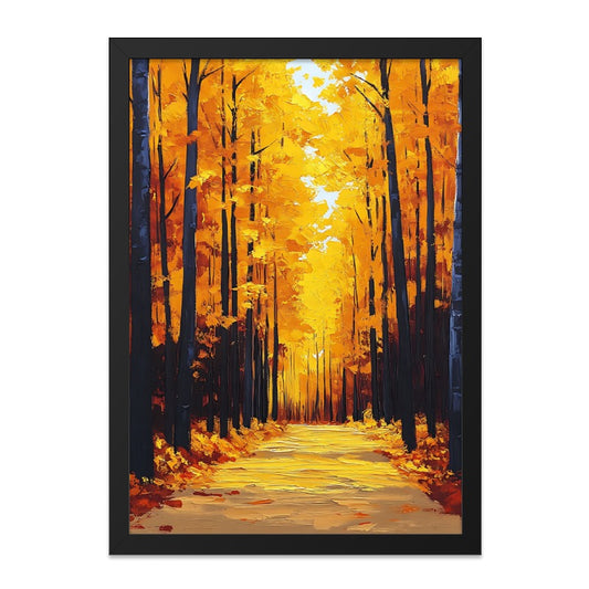 Autumn Forest Wall Art, Golden Trees Painting, Nature Landscape Print, Fall Season Decor, Colorful Woods Artwork, Home Decor, Wall Decor - Tawshia