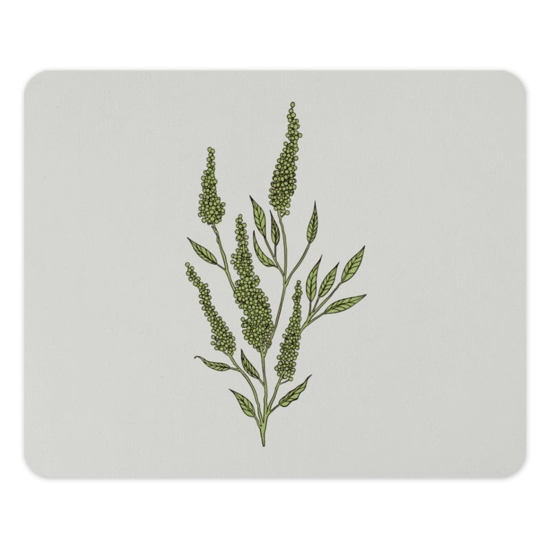 Green Seeded Plant Mouse Pad, Botanical Mousepad, Aesthetic Desk Decor, Nature Inspired Mousemat, Cute Office Gift, Home Office, Desk - Tawshia