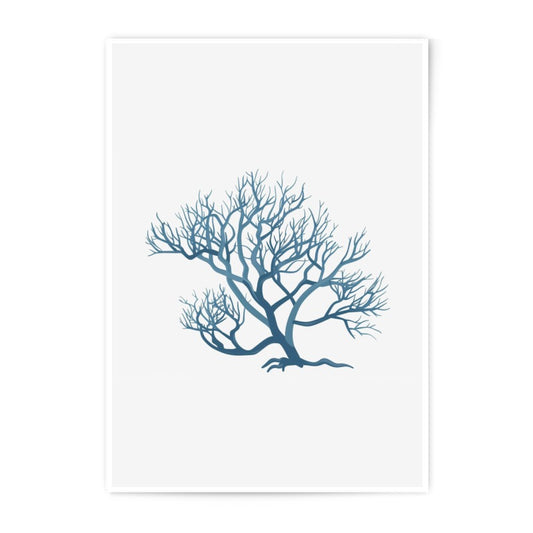 Blue Tree Photographic Print, Minimalist Wall Art, Nature Inspired Decor, Modern Home Art Print, Bare Tree Silhouette Art, Watercolor Tree - Tawshia