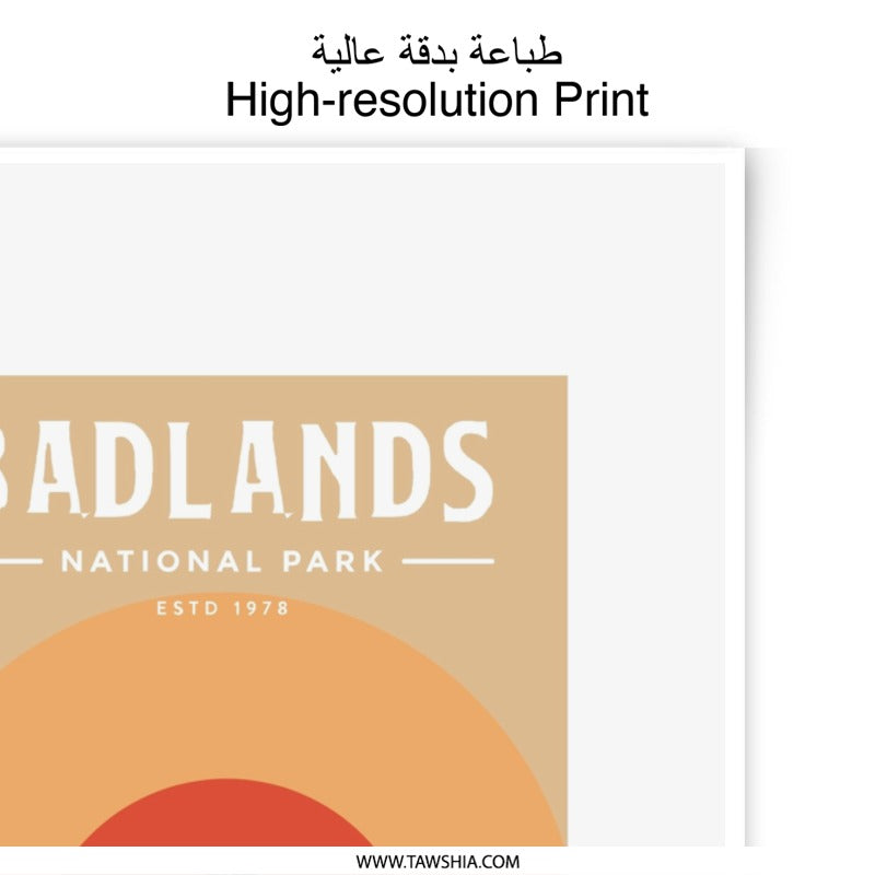 Badlands National Park Photographic Print, Mountain Range Art Print, Retro Travel Poster, Landscape Photography, Wall Decor, Home Decor - Tawshia