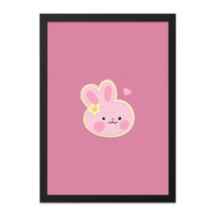 Pink Bunny Wall Art, Cute Animal Print, Nursery Decor, Kawaii Rabbit Poster, Baby Room Art, Pastel Illustration, Childrens Room Print - Tawshia