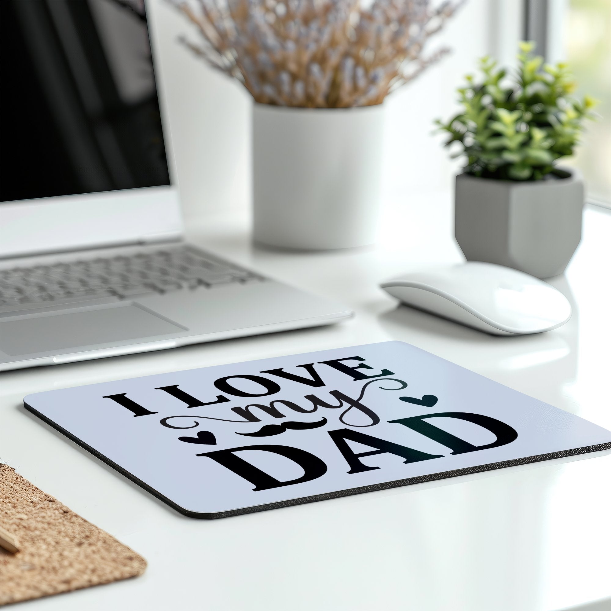 I Love My Dad Mouse Pad with Heart Design product type