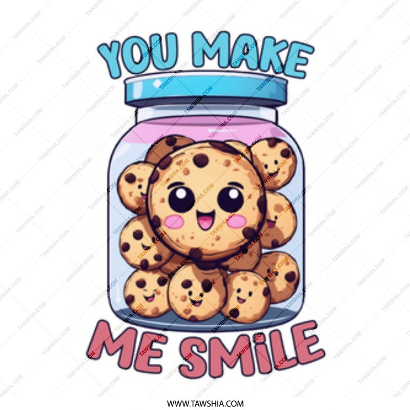 You Make Me Smile Mug, Cute Cookie Jar Mug, Funny Mug Gift, Kawaii Mug, Happy Mug, Graphic Mug, Hot Beverage Mug - Tawshia