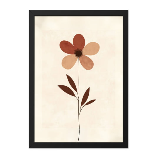 Minimalist Floral Wall Art, Bohemian Flower Print, Earth Tones Art, Simple Botanical Art, Modern Home Decor - Tawshia