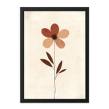 Minimalist Floral Wall Art, Bohemian Flower Print, Earth Tones Art, Simple Botanical Art, Modern Home Decor - Tawshia