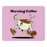 Morning Coffee Mouse Pad, Funny Cartoon Coffee, Running Coffee Cup, Office Desk Decor, Coffee Lover Gift, Computer Accessories - Tawshia