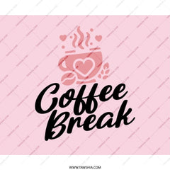 Coffee Break Mouse Pad, Pink Mousepad, Work From Home, Desk Accessories, Office Decor, Gift For Her, Coffee Lover Gift, Cute Mouse Pad - Tawshia