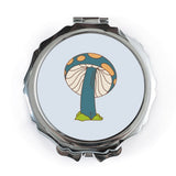 Groovy Mushroom Pocket Mirror, Retro Fungi Design, Portable Makeup Mirror, Cute Funky Gift, Trendy Travel Mirror - Tawshia