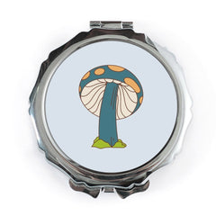 Groovy Mushroom Pocket Mirror, Retro Fungi Design, Portable Makeup Mirror, Cute Funky Gift, Trendy Travel Mirror - Tawshia