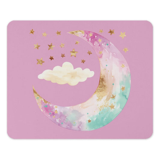 Watercolor Moon Mouse Pad, Stars and Cloud Mousepad, Cute Desk Accessory, Fantasy Moon Pad, Celestial Office Decor, Magical Gift Idea - Tawshia