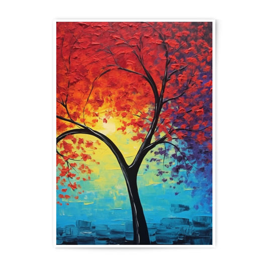 Vibrant Tree Photographic Print, Colorful Wall Decor, Abstract Art Print, Modern Home Decor, Nature Photography - Tawshia