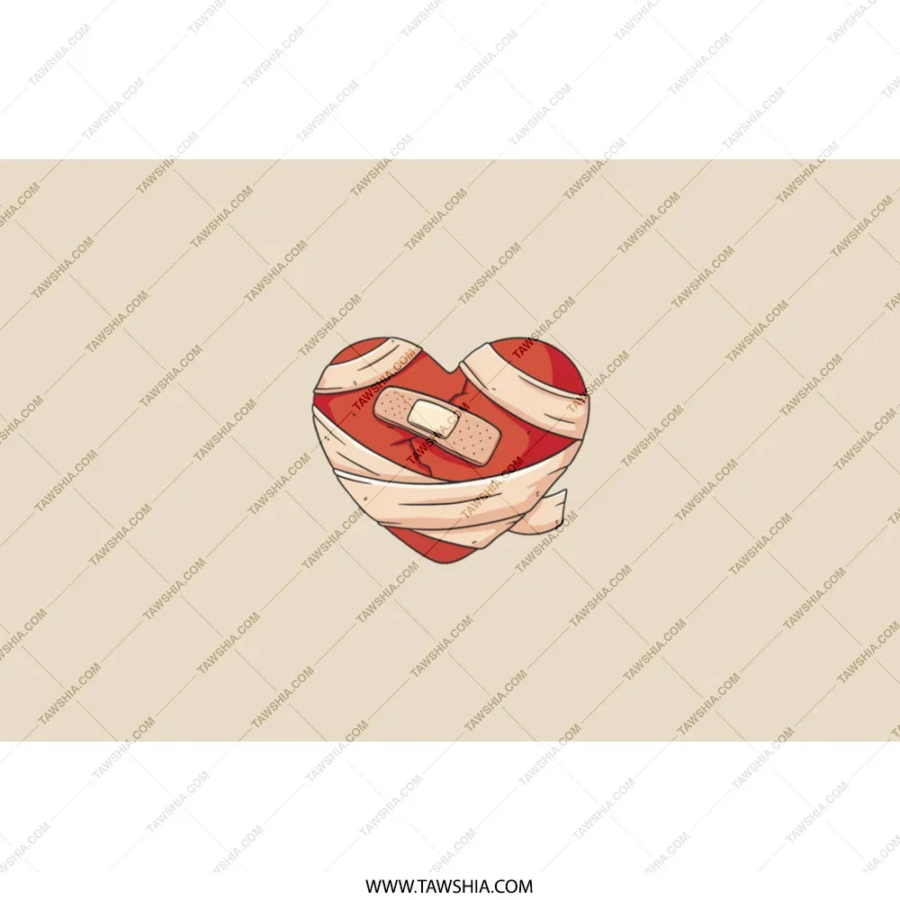 Broken Heart with Bandages Artistic Print product type