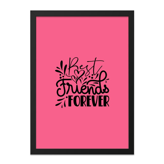 Best Friends Forever Wall Art, Friendship Gift, Cute Home Decor, Quote Print, Framed Wall Art - Tawshia