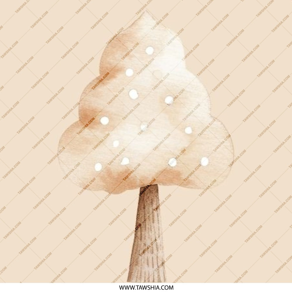 Watercolor Tree Pinback Button, Beige Tree Badge, Cute Tree Pin, Earth Tone, Minimalist Design Button, Unique Tree Art Pinback Button - Tawshia