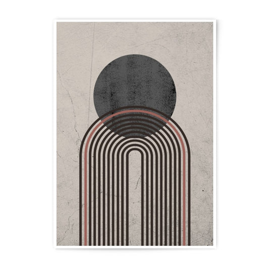 Abstract Geometric Art Photographic Print, Modern Minimalist Wall Decor, Bauhaus Inspired Artwork, Circle and Arches Art Print - Tawshia