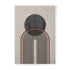 Abstract Geometric Art Photographic Print, Modern Minimalist Wall Decor, Bauhaus Inspired Artwork, Circle and Arches Art Print - Tawshia