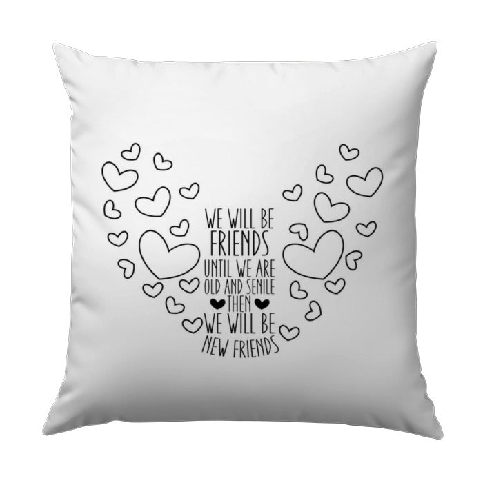 Best Friends Pillow, Friendship Quote Gift, Heart Pillow Decor, Friends Forever Pillow, Decorative Pillow for Friends, Sentimental Pillow - Tawshia