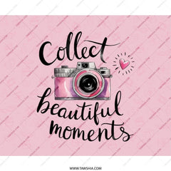 Collect Beautiful Moments MousePad, Pink Camera MousePad, Photographer Gift, Photography Lover Gift, Office Desk Decor, Photo Mouse Pad - Tawshia