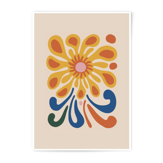 Abstract Floral Art Photographic Print, Retro Flower Wall Decor, Modern Home Art, Botanical Wall Art, Unique Gift Idea, Room Decor - Tawshia