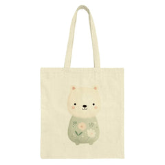 Cute Bear Tote Bag, Floral Bear Art, Adorable Animal Print, Unique Shopping Bag, Everyday Tote, Stylish Bag, Eco Friendly Tote - Tawshia
