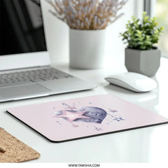Heart Star Mouse Pad, Cute Desk Mat, Aesthetic Computer Accessory, Kawaii Gift, Gaming Mousepad, Office Decor, Unique Desk Decor, Desk - Tawshia