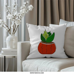 Potted Plant Pillow, Home Decor Pillow, Indoor Plant Cushion, Houseplant Lover Gift, Unique Pillow, Botanical Print Pillow, Throw Pillow - Tawshia