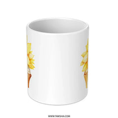 Sunflower Cupcake Mug, Floral Mug, Cute Mug, Coffee Mug, Gift for Her, Tea Mug, Summer Mug, Novelty Mug SKU: MG10004201 - Tawshia