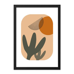 Abstract Plant Wall Art, Modern Geometric Print, Minimalist Home Decor, Boho Art Print, Trendy Wall Hanging - Tawshia