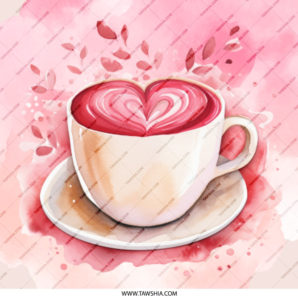 Pink Latte Heart Art Pinback, Coffee Lover Pin, Valentines Day Gift, Aesthetic Cute Button Badge, Heart Latte Art Pinback - Tawshia