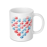 Love Heart Mug, Red and Blue Hearts Coffee Mug, Valentine's Day Gift, Cute Mug, Gift for Her, Hearts Mug, Unique Mugs, Holiday Mugs - Tawshia