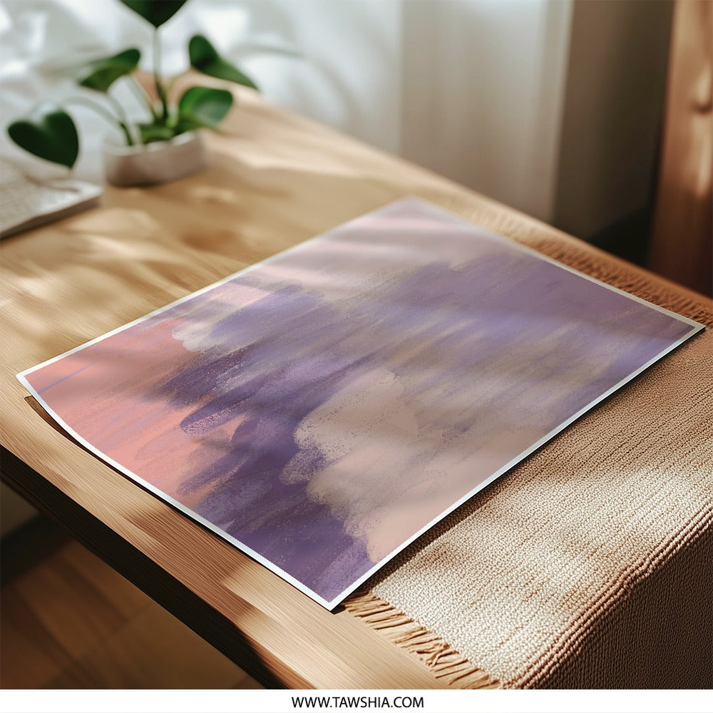 Abstract Painting Photographic Print, Purple Pink Wall Art, Modern Art Print, Brushstroke Texture Art, Home Decor Art Print - Tawshia