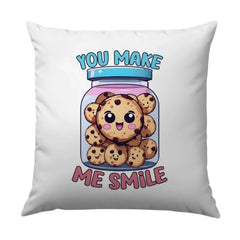 You Make Me Smile Pillow, Cute Cookie Pillow, Cookie Jar Design, Home Decor Pillow, Gift For Baker, Cartoon Cookies, Fun Throw Pillow - Tawshia