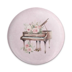 Floral Piano Pinback Button, Music Lover Gift, Pianist Gift, Cute Button, Aesthetic Button, Elegant Pinback Button, Decorative Button - Tawshia
