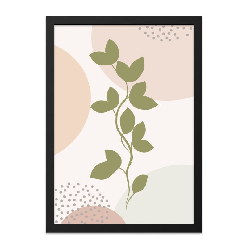 Minimalist Plant Wall Art, Abstract Botanical Print, Modern Art, Neutral Tones, Home Decor, Framed Art, Nature Inspired Design - Tawshia