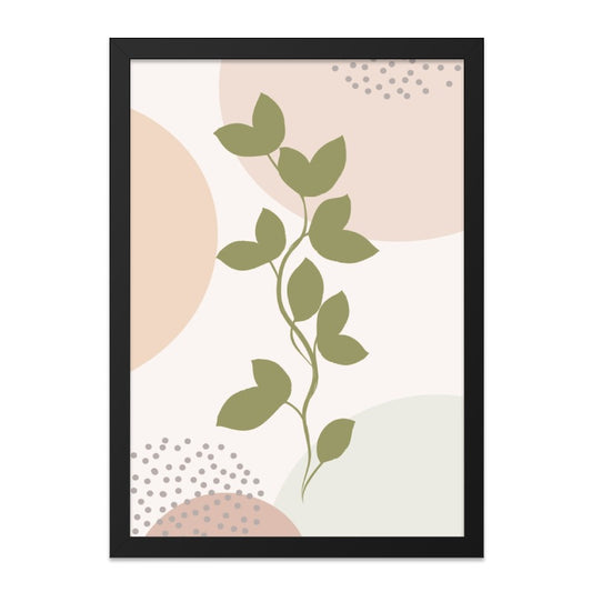 Minimalist Plant Wall Art, Abstract Botanical Print, Modern Art, Neutral Tones, Home Decor, Framed Art, Nature Inspired Design - Tawshia