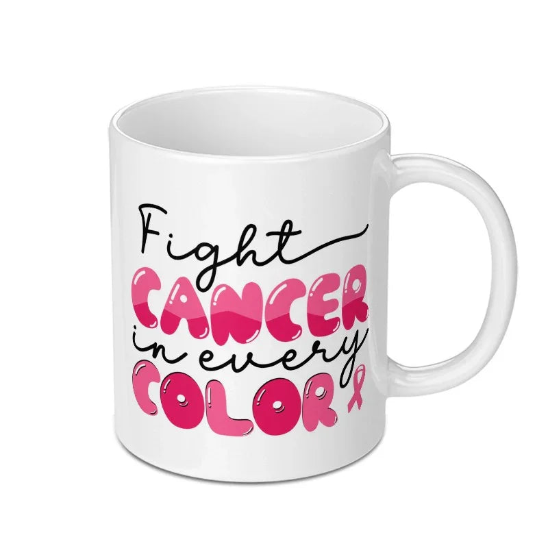 Cancer Awareness Mug, Fight Cancer, Pink Ribbon Gift, Support Mug, Inspirational Mug, Cancer Survivor, Gift for Her, Warrior Mug - Tawshia