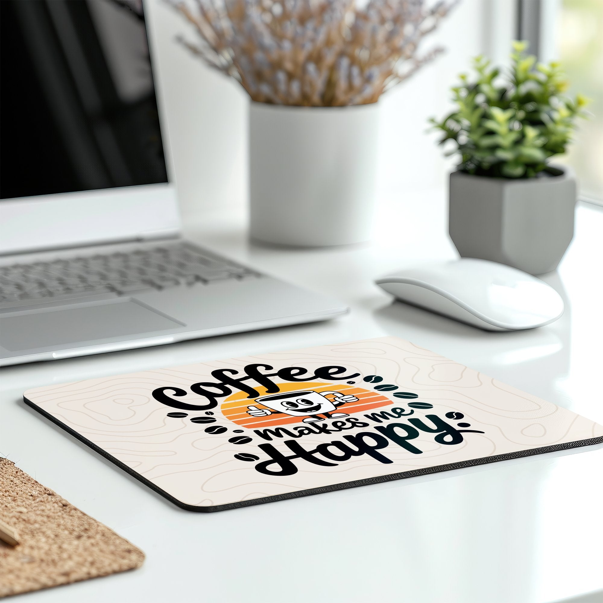 Coffee Makes Me Happy Mouse Pad Product