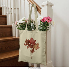 Autumn Leaves Tote Bag, Fall Foliage, Nature Lover Gift, Thanksgiving Shopping Bag, Rustic Autumn Decor, Botanical Print, Everyday Bag - Tawshia