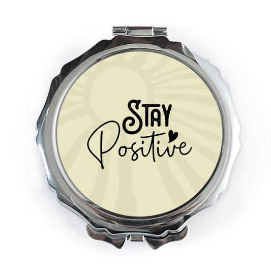 Stay Positive Pocket Mirror, Motivational Gift, Compact Mirror, Affirmation Mirror, Inspirational Pocket Mirror, Good Vibes - Tawshia