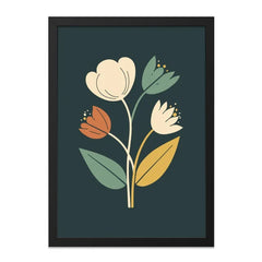 Floral Wall Art Print, Botanical Art, Flower Illustration, Mid Century Modern Decor, Minimalist Flower Print, Scandinavian Wall Decor - Tawshia